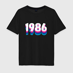 Футболка оверсайз мужская Made in 1986 vintage art, цвет: черный