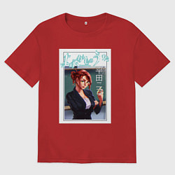 Футболка оверсайз мужская Нико Хирата, цвет: красный