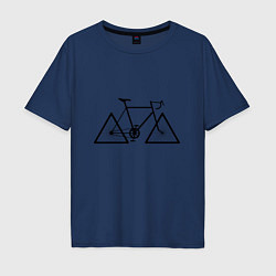 Мужская футболка оверсайз Велосипед с треугольными колесами