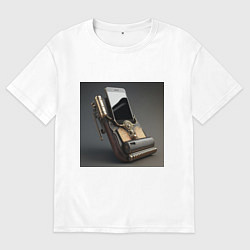 Футболка оверсайз мужская Ретро мобила, цвет: белый