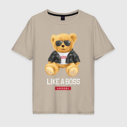 Мужская футболка оверсайз Like a boss мишка