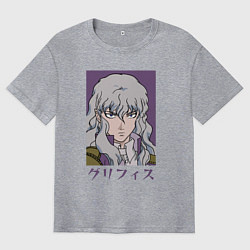 Футболка оверсайз мужская Гриффит сокол, цвет: меланж