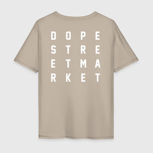 Мужская футболка оверсайз Dope street market 100% / Миндальный – фото 2