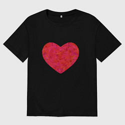 Мужская футболка оверсайз Сердце из мазков краски