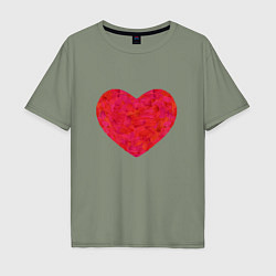 Мужская футболка оверсайз Сердце из мазков краски