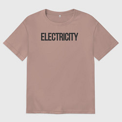 Футболка оверсайз мужская Electricity, цвет: пыльно-розовый