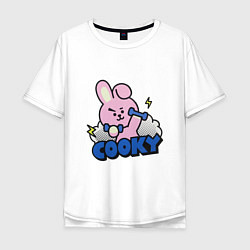 Футболка оверсайз мужская Cooky BT21 Jungkook, цвет: белый