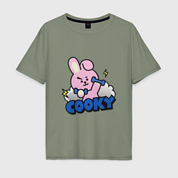 Футболка оверсайз мужская Cooky BT21 Jungkook, цвет: авокадо