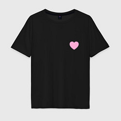 Мужская футболка оверсайз Розовое сердечко - мини