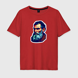 Мужская футболка оверсайз Лев Толстой арт