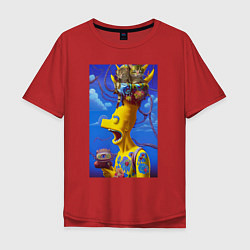 Мужская футболка оверсайз Барт Симпсон и коты - нейросеть - art