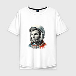 Мужская футболка оверсайз Юрий Гагарин в современном стиле