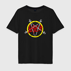 Футболка оверсайз мужская Slayer rock music, цвет: черный