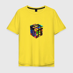 Футболка оверсайз мужская Кубик-рубик, цвет: желтый