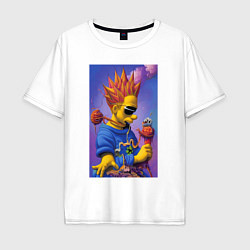 Мужская футболка оверсайз Bart Simpson - нейросеть - сюрреализм