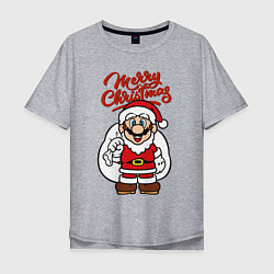 Мужская футболка оверсайз Christmas Mario