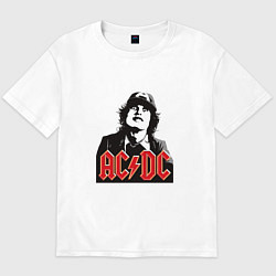 Футболка оверсайз мужская ACDC rock, цвет: белый