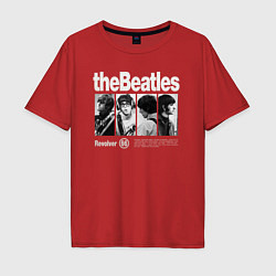 Футболка оверсайз мужская The Beatles rock, цвет: красный