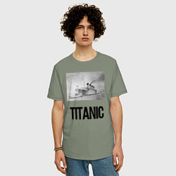 Футболка оверсайз мужская Титаник рисунок, цвет: авокадо — фото 2