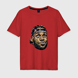 Футболка оверсайз мужская Lebron face, цвет: красный