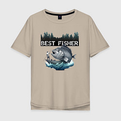 Мужская футболка оверсайз Лучший рыбак года