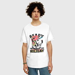 Футболка оверсайз мужская Ready for the holiday, цвет: белый — фото 2