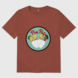 Футболка оверсайз мужская Simpsons bowling, цвет: кирпичный