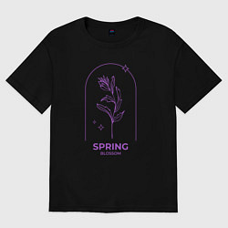 Футболка оверсайз мужская Spring Blossom Весеннее Цветение, цвет: черный