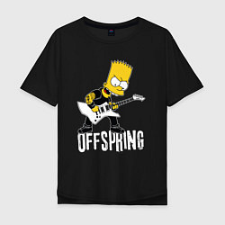 Мужская футболка оверсайз Offspring Барт Симпсон рокер