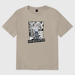 Мужская футболка оверсайз Акселератор на фоне манги