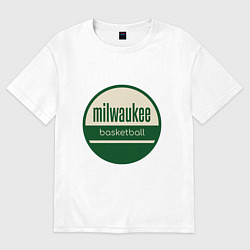 Футболка оверсайз мужская Milwaukee basketball, цвет: белый