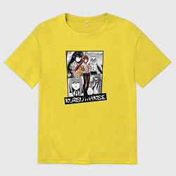 Мужская футболка оверсайз Курису Макисэ на фоне манги