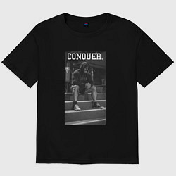 Футболка оверсайз мужская Cbum conquer Крис Бамстед, цвет: черный