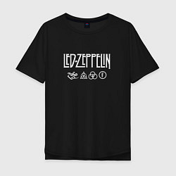 Мужская футболка оверсайз Led Zeppelin Black dog