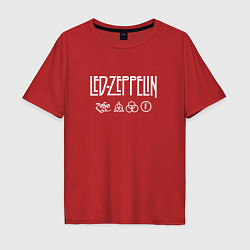 Мужская футболка оверсайз Led Zeppelin символы