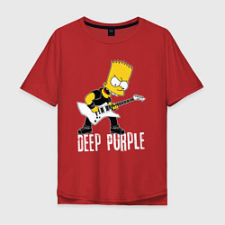 Мужская футболка оверсайз Deep Purple Барт Симпсон рокер