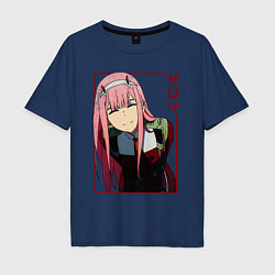 Мужская футболка оверсайз Zero Two anime girl