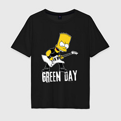 Мужская футболка оверсайз Green Day Барт Симпсон рокер