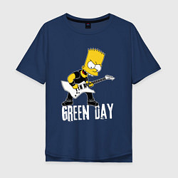 Мужская футболка оверсайз Green Day Барт Симпсон рокер