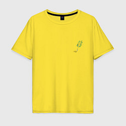 Футболка оверсайз мужская Перо-веточка, цвет: желтый