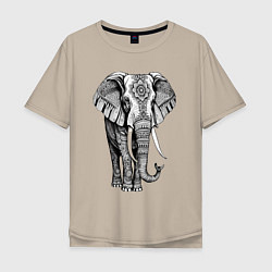 Мужская футболка оверсайз Нарисованный слон