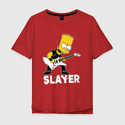 Мужская футболка оверсайз Slayer Барт Симпсон рокер
