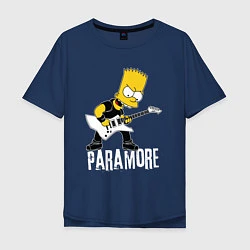 Мужская футболка оверсайз Paramore Барт Симпсон рокер