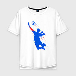 Футболка оверсайз мужская Волейболист в прыжке, цвет: белый