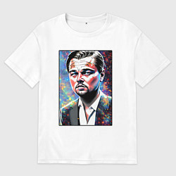 Мужская футболка оверсайз Леонардо Ди Каприо поп-арт