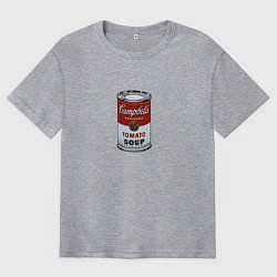 Футболка оверсайз мужская Банка с супом Кэмпбелл, цвет: меланж