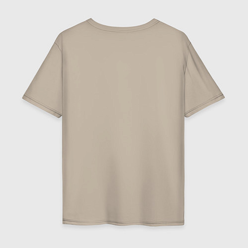Мужская футболка оверсайз Зебры в прямоугольнике минимализм / Миндальный – фото 2