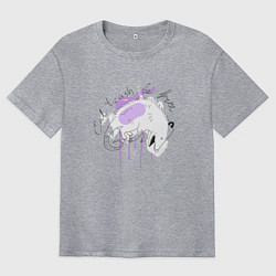 Футболка оверсайз мужская Опоссум: eat trash, be free, цвет: меланж