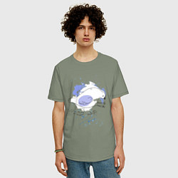 Футболка оверсайз мужская Грустный голубь: mood AF, цвет: авокадо — фото 2