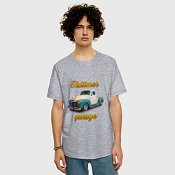 Футболка оверсайз мужская Ретро пикап Chevrolet Thriftmaster, цвет: меланж — фото 2